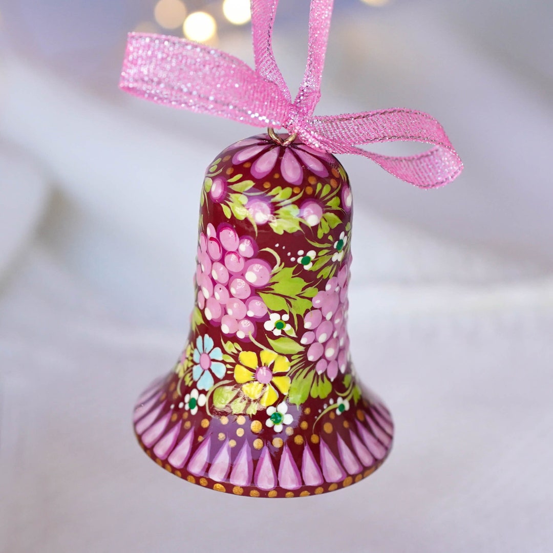 Christmas Bell Ornament Hand Painted Ukrainian Ornament With Etsy