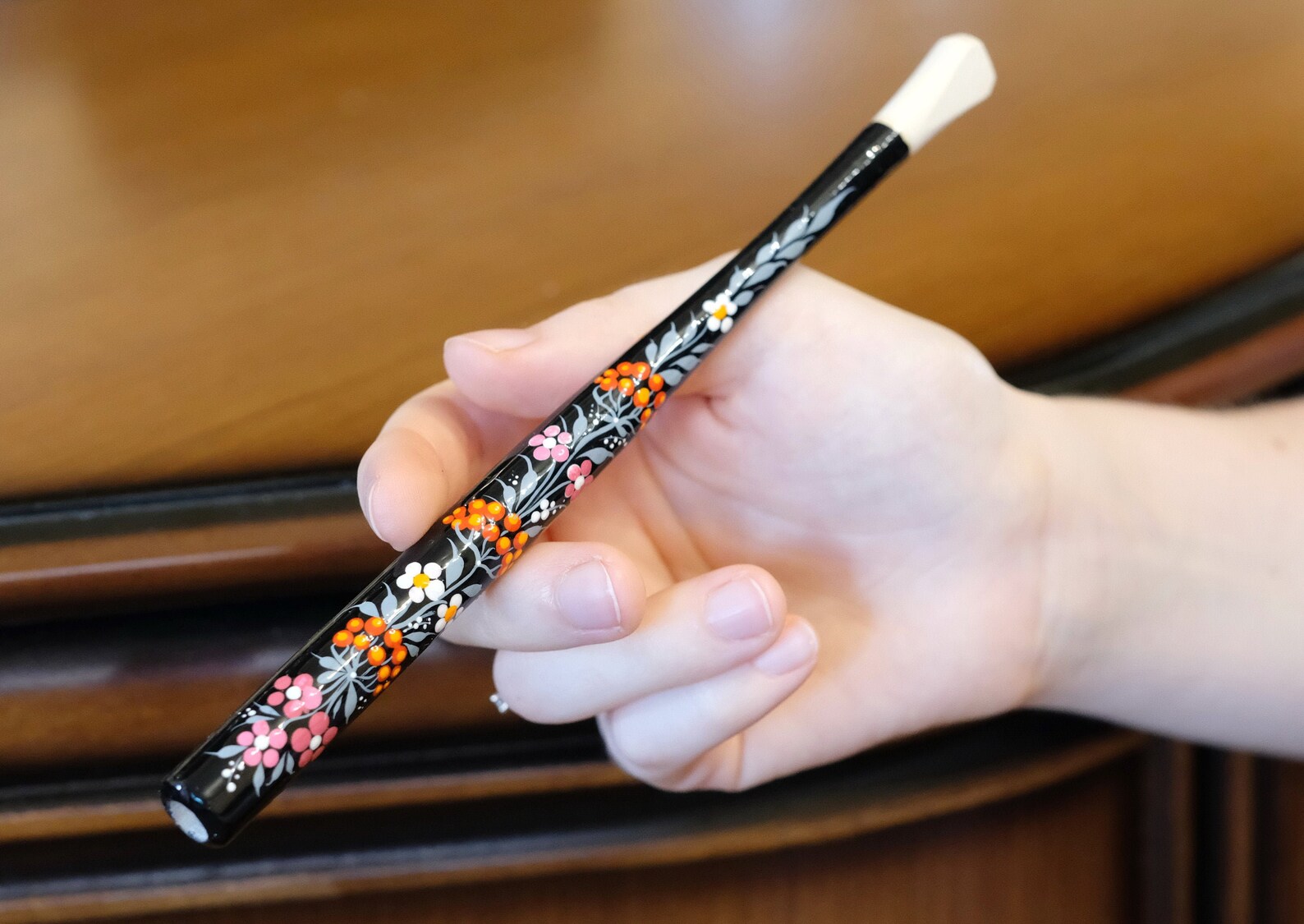 Long Wooden Regular Cigarette Holder Flower Cigarette Stem Etsy