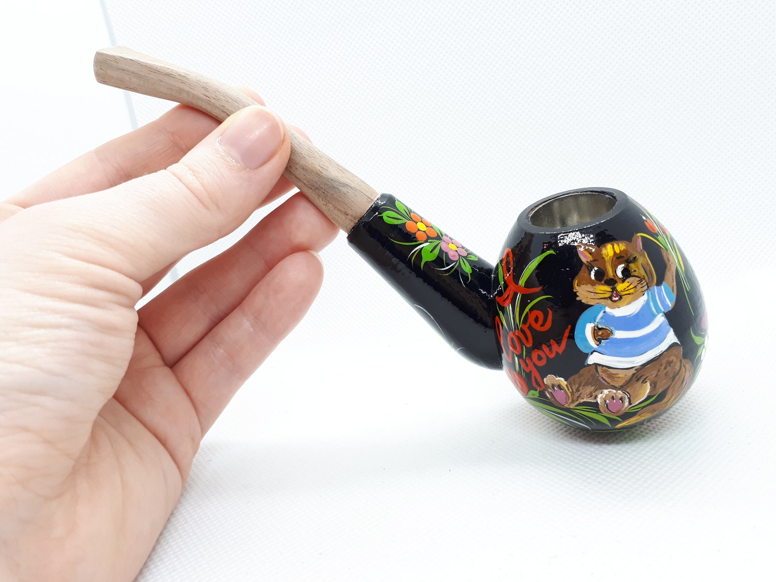 Cat smoking pipe Cute inscription pipe Unique smoking bowl Etsy