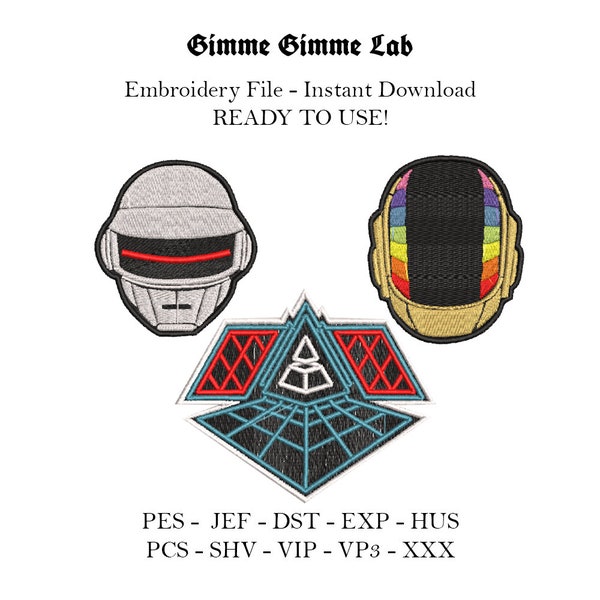 Daft Punk Embroidery Design Diseño de bordado