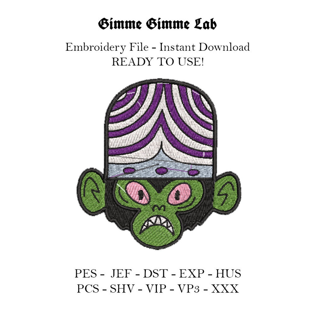 The Powerpuff Girls Mojo Jojo Embroidery Design Embroidery Design Etsy