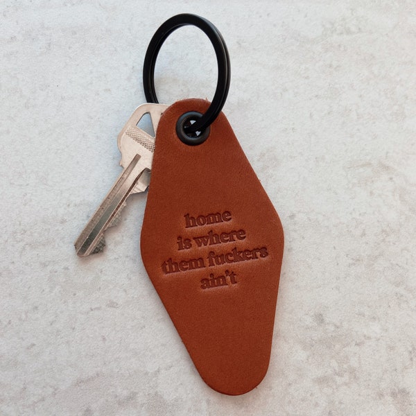 Leather Keychain Home - Etsy