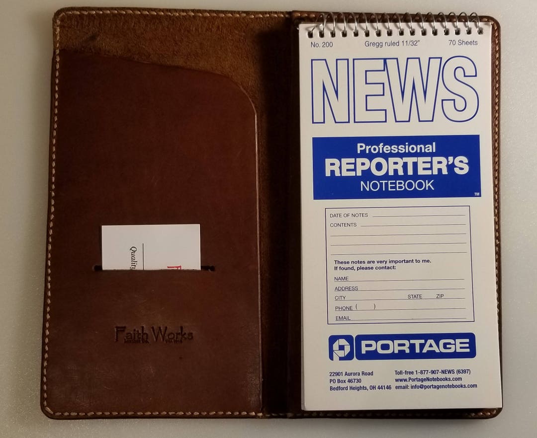 Portage Reporter Notebook Leather Cover for Lefties Too Etsy