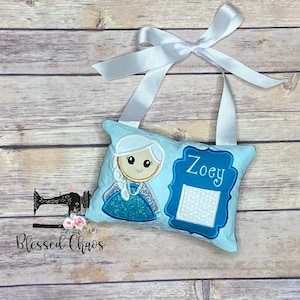 Almohada de hada de dientes princesa princesa, almohada de dientes perdidos princesa de hielo, almohada de hada de dientes de niñas, almohada de recuerdo personalizada, almohada de dientes de tela