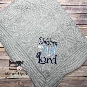 Personalized Heirloom Baby Quilt, Children are a Gift of the Lord Baby Quilt, Personalized Baby Quilt, Christian Baby Shower Gift