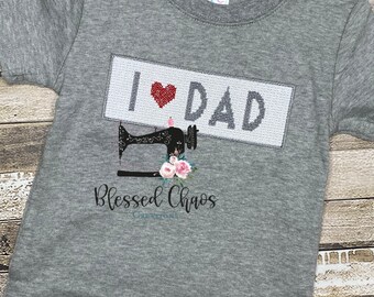I Love Dad Boys Shirt, Boys Father's Day Outfit, I Love Dad Outfit, Faux Smock I Love Dad Shirt, New Dad Shirt