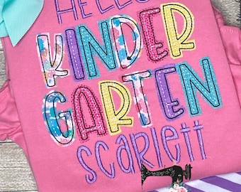 Mädchen-Kindergarten-Shirt für den Schulbeginn, Shirt für den ersten Schultag, Outfit für den Schulstart, Mädchen-Schulshirt, Mädchen-Kinder-Shirt, Tunika
