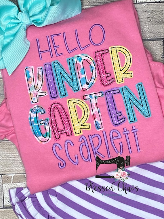 Girls Kindergarten Back to School Shirt, First Day of School Shirt, Back To School Outfit, Girls School Shirt, Girls Kinder Shirt, Tunic