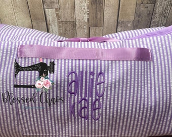 Personalized Nap Mat, Nap Sack for School or Daycare, Monogrammed Nap Mat, Seersucker Nap Sack, School Sleep Mat with Attached Blanket