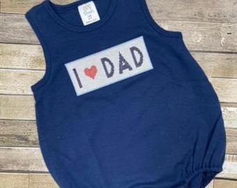 I Love Dad Knit Bubble, Boys Father's Day Outfit, I Love Dad Outfit, Boys Bubble, Solid Knit Bubble