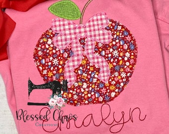 Girls Back to School Shirt, Back to School Shirt, Apple School Shirt, Back To School Outfit, Personalized School Shirt, Girls School Shirt