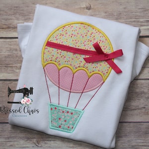 Girls Hot Air Balloon Shirt, Hot Air Balloon Birthday Theme, Girls Summer Shirt, Balloon Birthday, Hot Air Balloon First Birthday