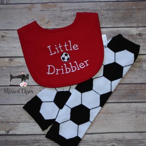 Little Dribbler Personalized Baby Bib, Soccer Bib, Embroidered Bib, Sports Bib, Baby Shower Gift