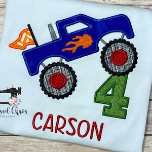 Monster Truck Birthday Shirt, Boys Birthday Shirt, Monster Truck Theme Birthday, Fourth Birthday, Off Road Truck Shirt
