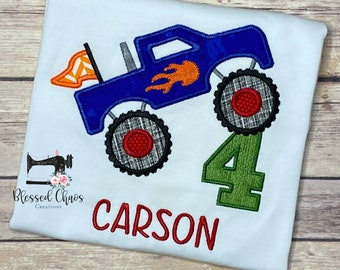 Monster Truck Birthday Shirt, Boys Birthday Shirt, Monster Truck Theme Birthday, Fourth Birthday, Off Road Truck Shirt