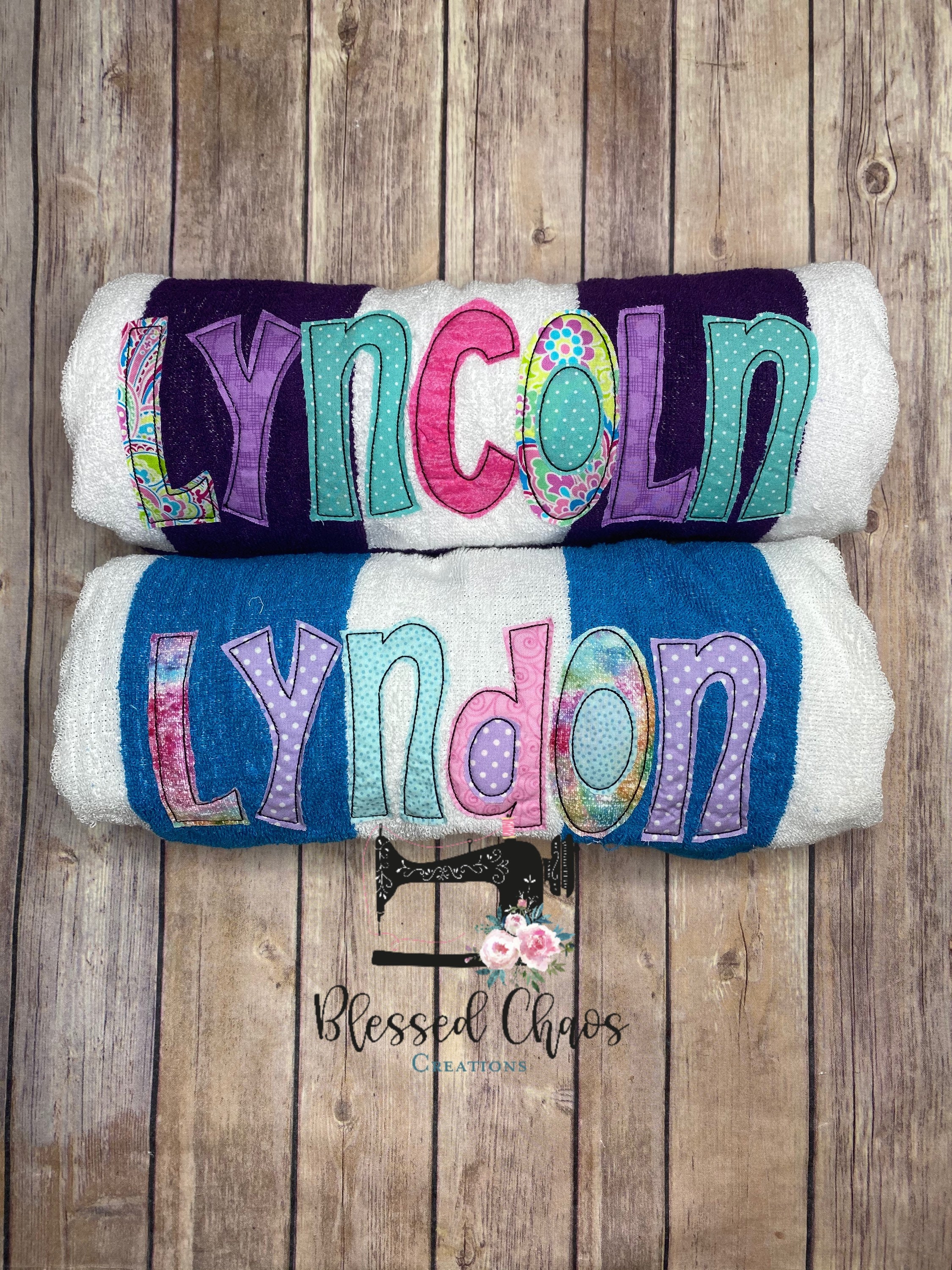 Personalized Beach Towel, Monogrammed Beach Towel, Fabric Name Beach Towel, Kids Pool Towel, Custom Embroidered Beach Towel, Applique Towel