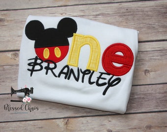 First Birthday Mickey Shirt or Bodysuit, One Mickey Birthday Shirt, Boys Mickey Birthday Shirt, Mickey Theme Birthday