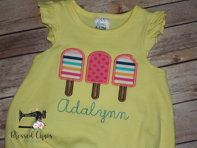 Girls Popsicle Applique Short Set by Three Sisters main image 1