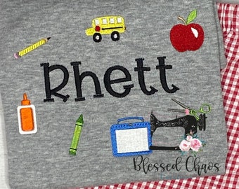 Personalized Back to School Shirt, First Day of School Shirt, Kindergarten Shirt, Preschool Shirt, Mother's Day Out Shirt, Boys School Shirt