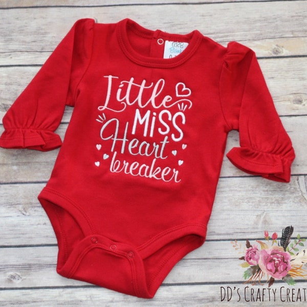 Little Miss Heart Breaker Baby Body, Mädchen Valentinstag Shirt, Baby Valentine Shirt, Herzbrecher, Valentinstag, Miss Heart Breaker