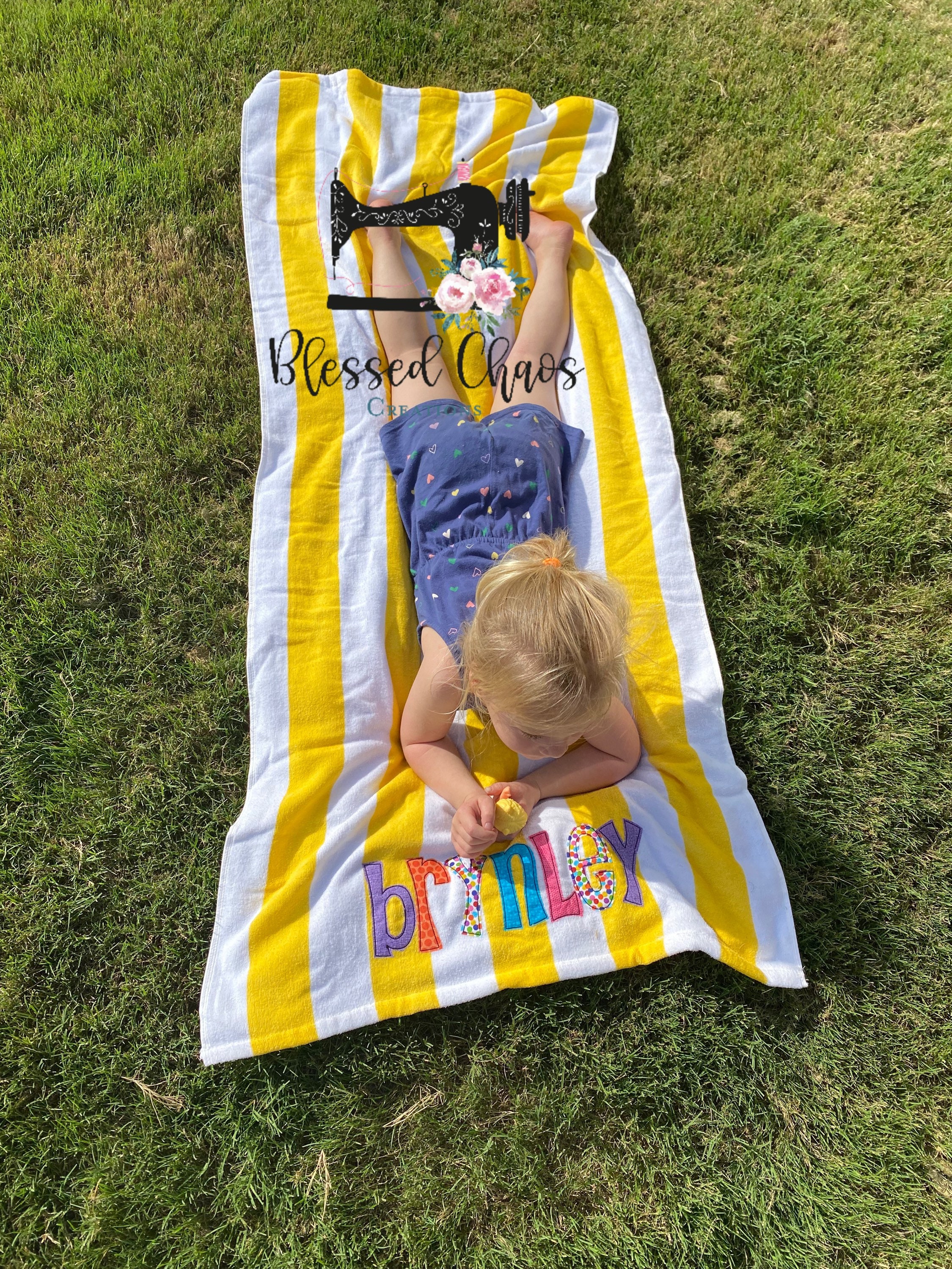 Personalized Beach Towel, Monogrammed Beach Towel, Fabric Name Beach Towel, Kids Pool Towel, Custom Embroidered Beach Towel, Applique Towel