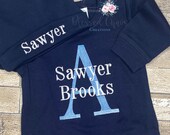 Personalized Coming Home Outfit, Monogramed Baby Boy Romper, Baby Boy Monogrammed Bodysuit, Shower Gift For Baby Boy