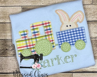 Camisa de Pascua personalizada para niños, camisa de tren de conejito de Pascua para niños, traje de conejito de Pascua, camisa de Pascua para niños pequeños