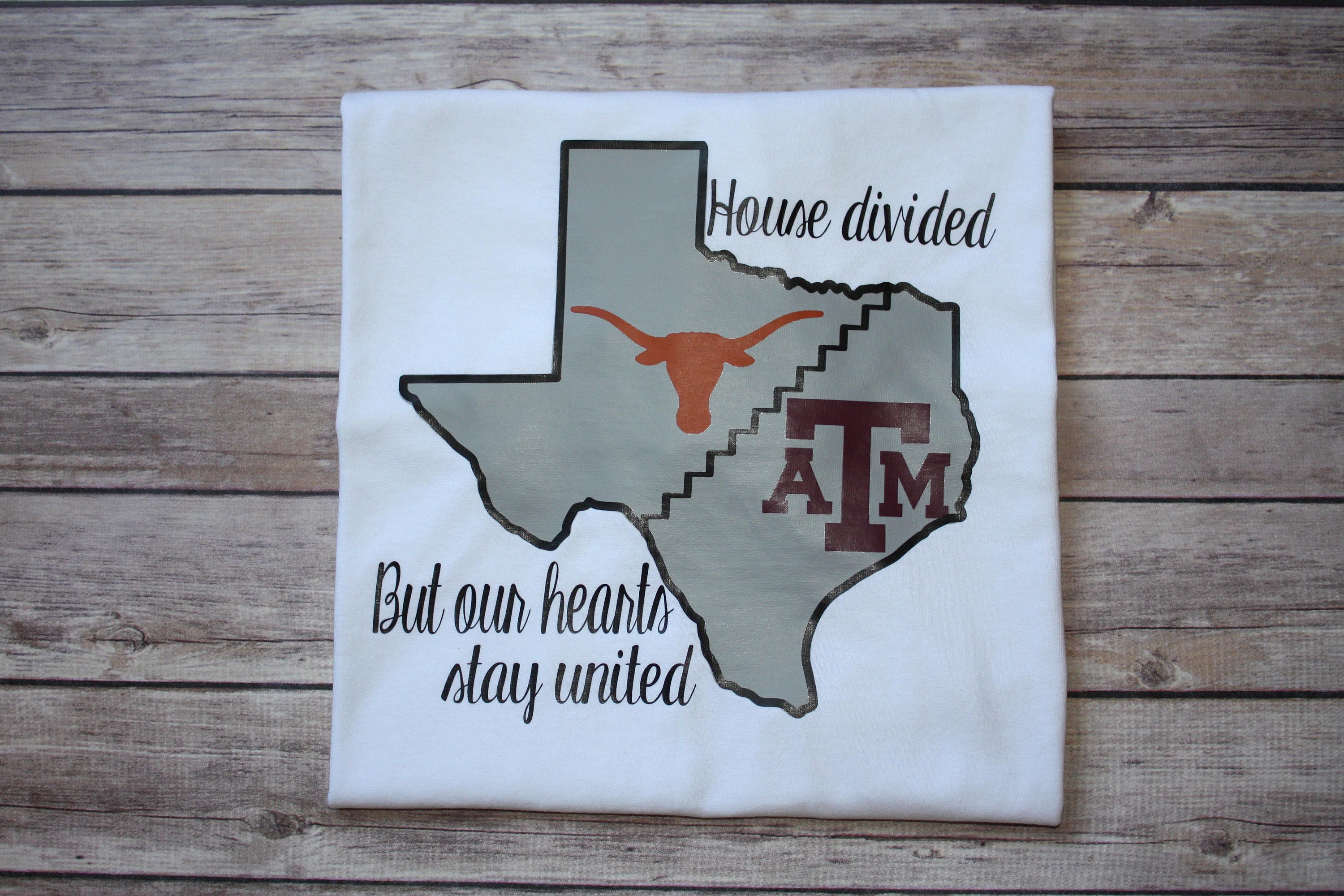 Texas House Divided Shirts House Divided but Our Hearts Stay Etsy
