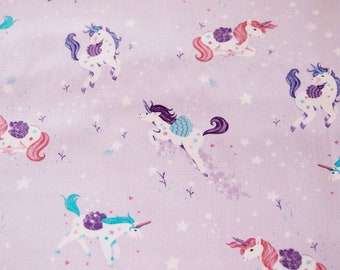 amerikanischer Patchworkstoff Unicorn Kisses Einhörner flieder Einhorn lila Baumwollstoff Meterware amerikanischer Designerstoff