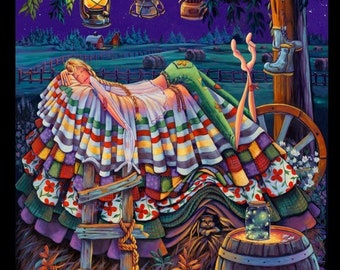 amerikanischer Patchworkstoff - Princess on a pea  - Panel Panelstoff Baumwollstoff Elizabeths Studio Denyse Klette Bilderstoff Quiltstoff