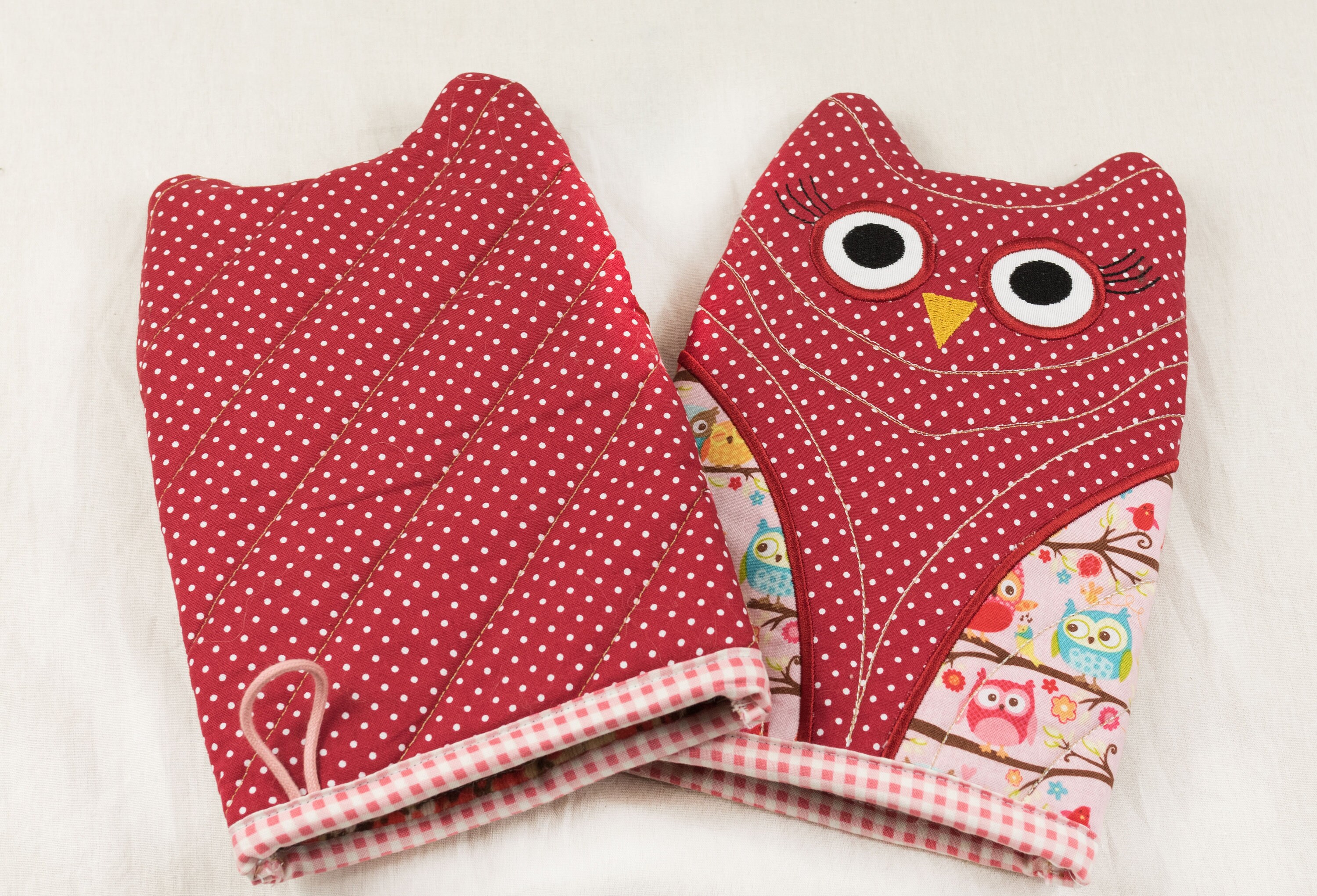 Topflappen Eule rot zum Reinschlüpfen mit Option Etsy