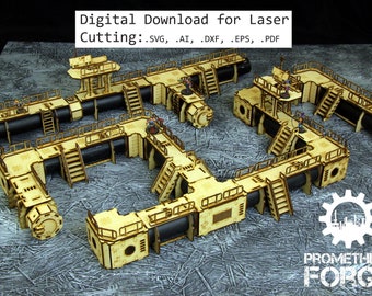 Pipeworks Terrain Set - Digitaler Download zum Laserschneiden (.svg, .ai, .pdf, .eps, .dwg)