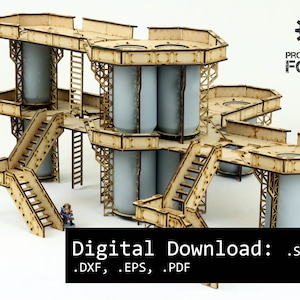 Can Tower Terrain Set - Digital Download for Laser Cutting (.svg, .ai, .dxf, .eps, .pdf)