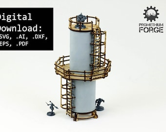 Sodium Storage Tower Terrain Kit - Digitaler Download zum Laserschneiden (.svg, .ai, .dxf, .eps, .pdf)