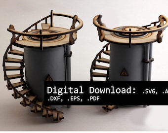 Vertical Chem Tank Terrain Kit - Digital Download for Laser Cutting (.svg, .ai, .dxf, .eps, .pdf)