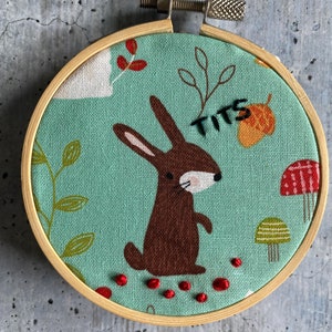 Swear Animal Embroidery Hoop, 3 inch Hoop