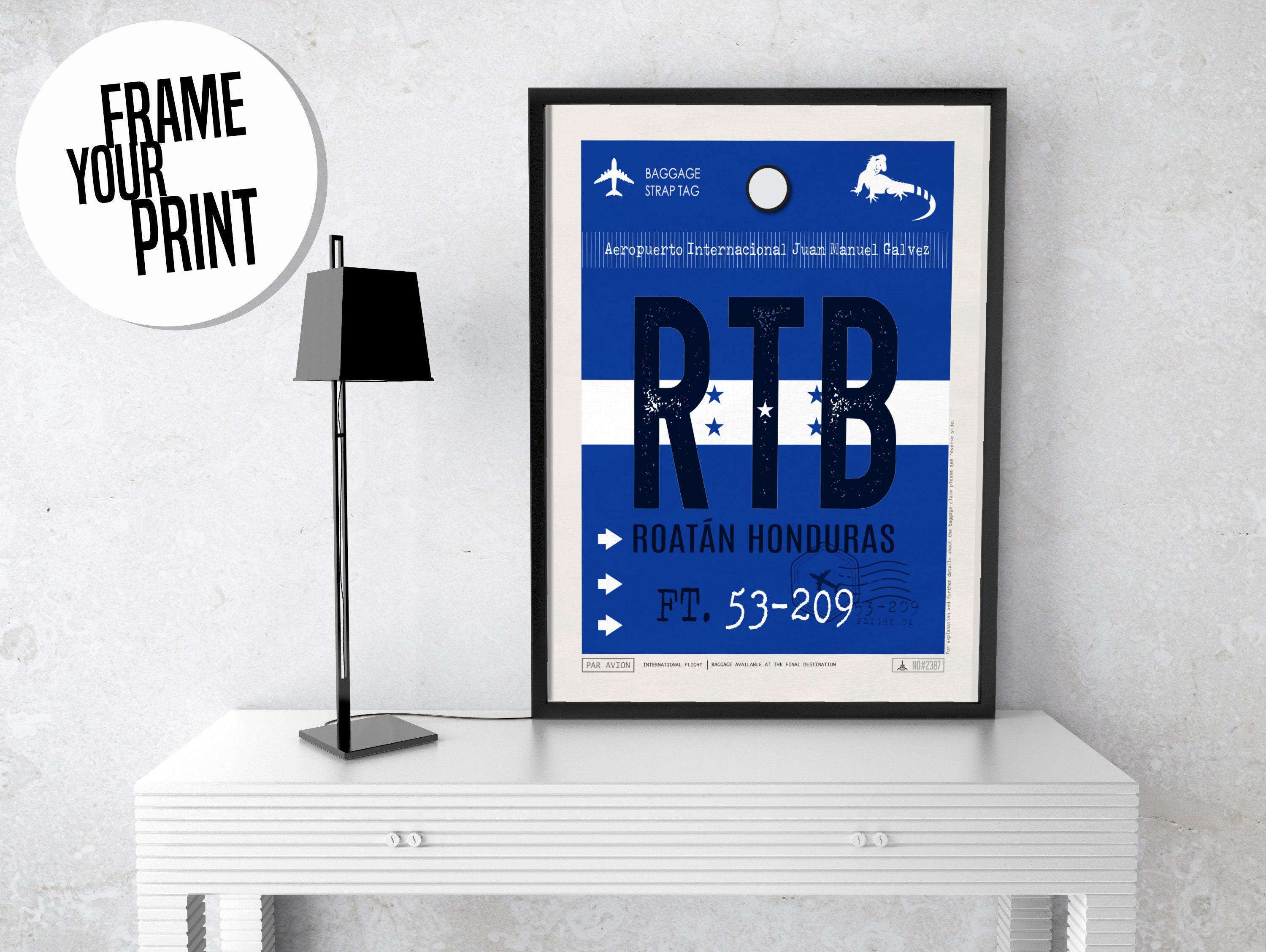 Roatan Airport Tag Honduras RTB, Travel Poster Souvenir, Personalized  Luggage Tag (gift-ready, Wall Decor) - Etsy, image size:3000x2257