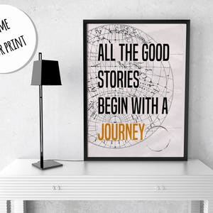 Journey Travel Quote Vintage World Map Print Quote Print - Etsy