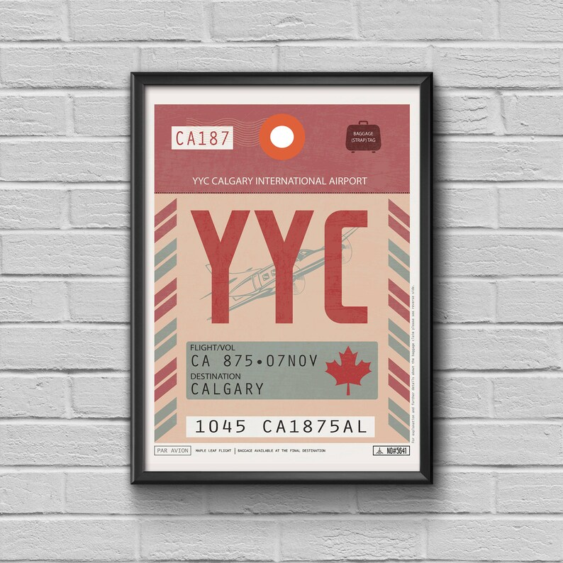 Calgary Airport Tag Alberta Luggage Tag Canada Travel Etsy Italia