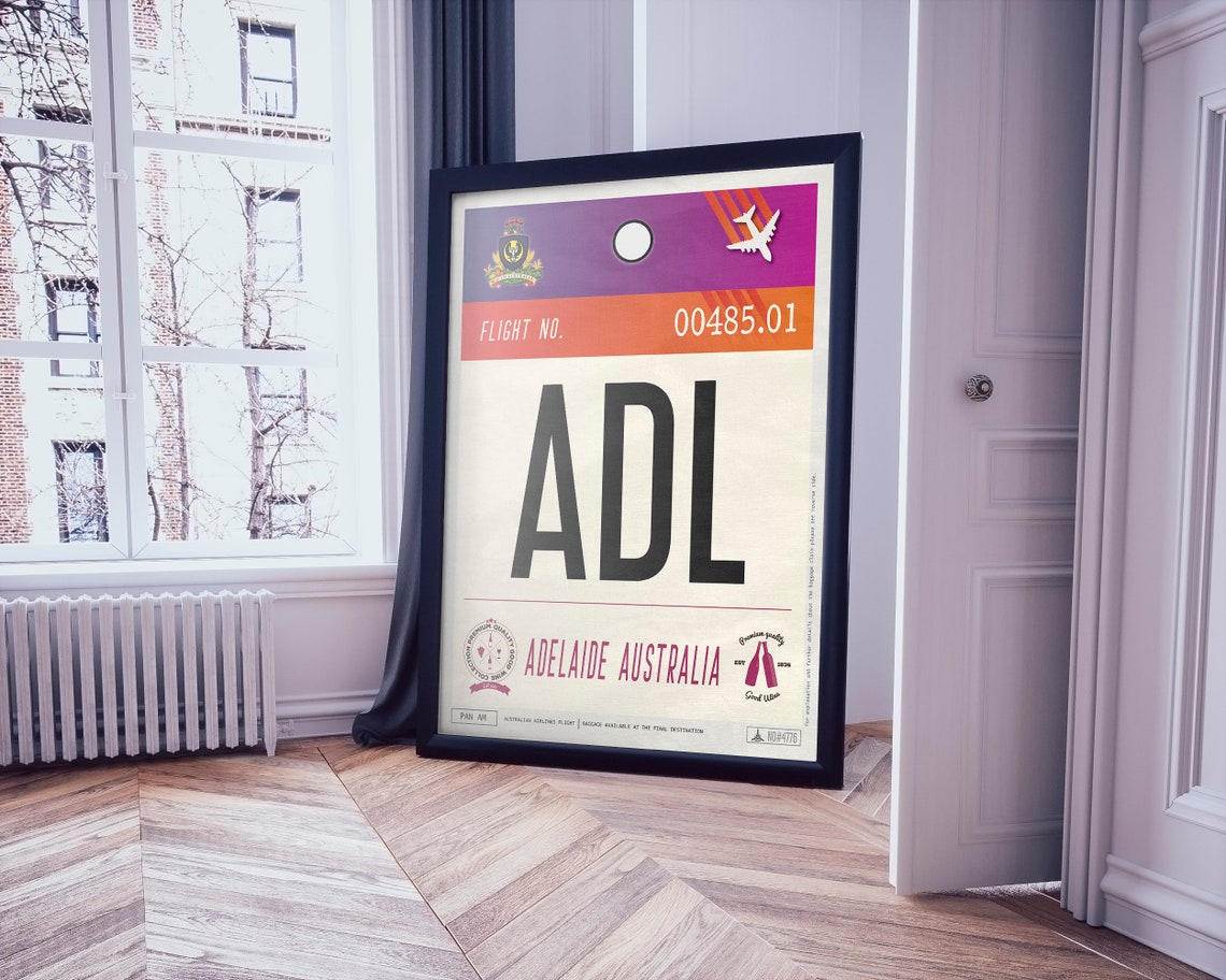 Adelaide Airport Tag Australia Travel Poster ADL Luggage Etsy adelaide-airport-tag-australia-travel-poster-adl-luggage-etsy