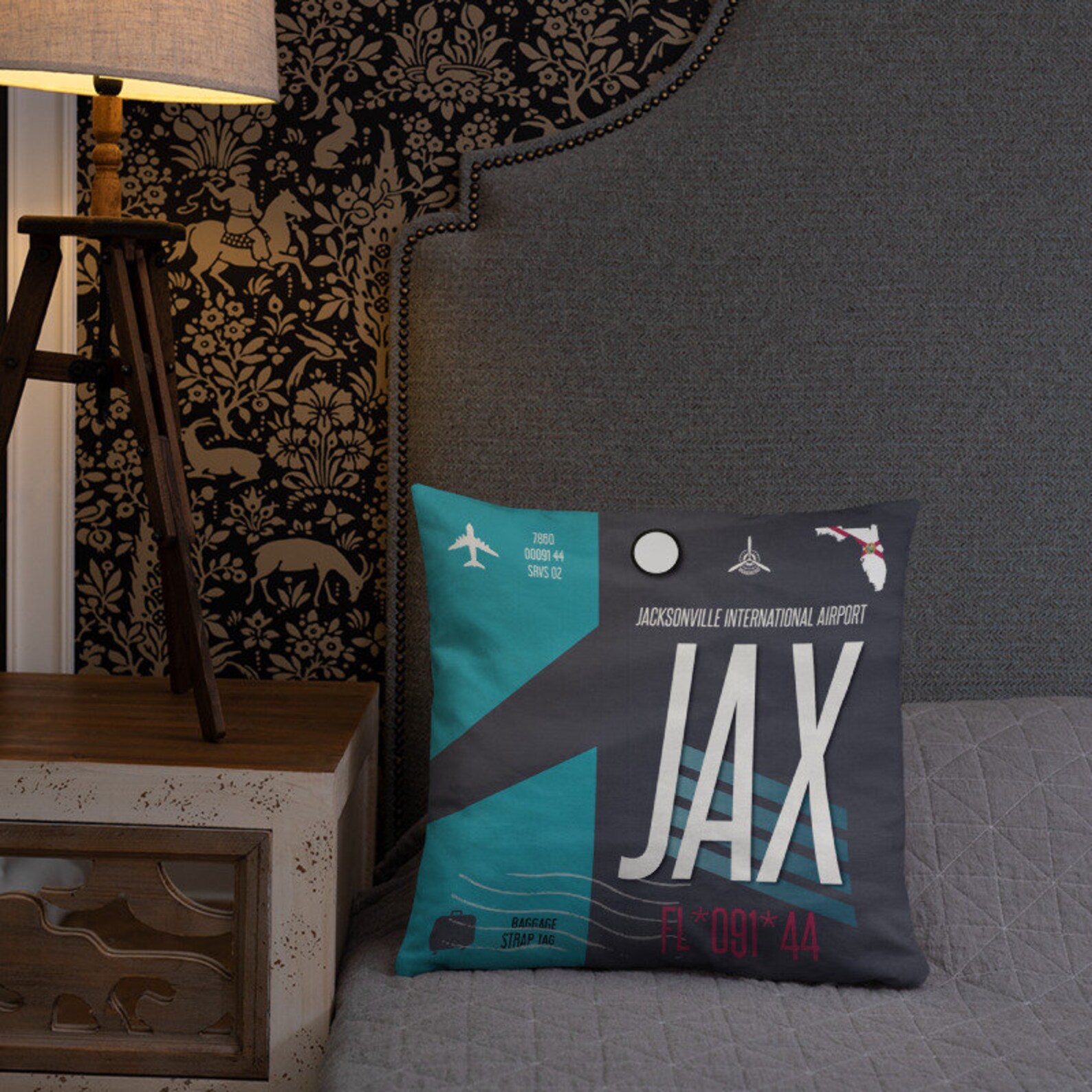 JAX Throw Pillow Jacksonville Airport Tag JAX Airport Code Etsy España