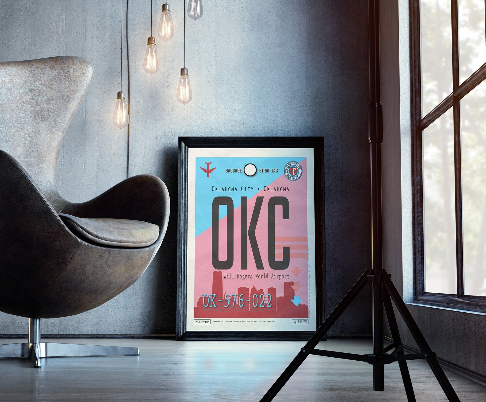 Oklahoma City Airport Tag Oklahoma Travel Poster OKC Airport Etsy