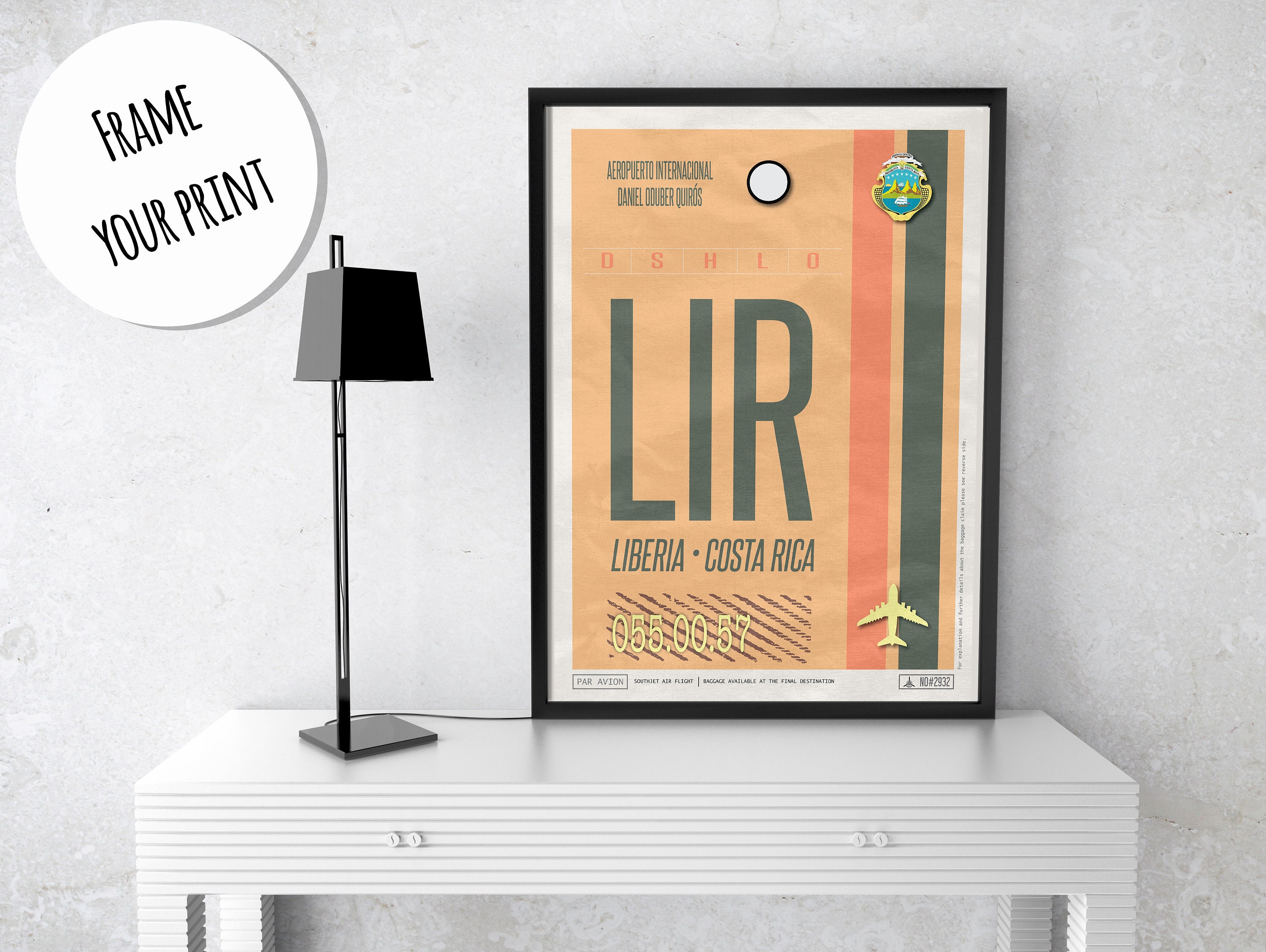 Liberia Airport Code Costa Rica Travel Poster Liberia Etsy