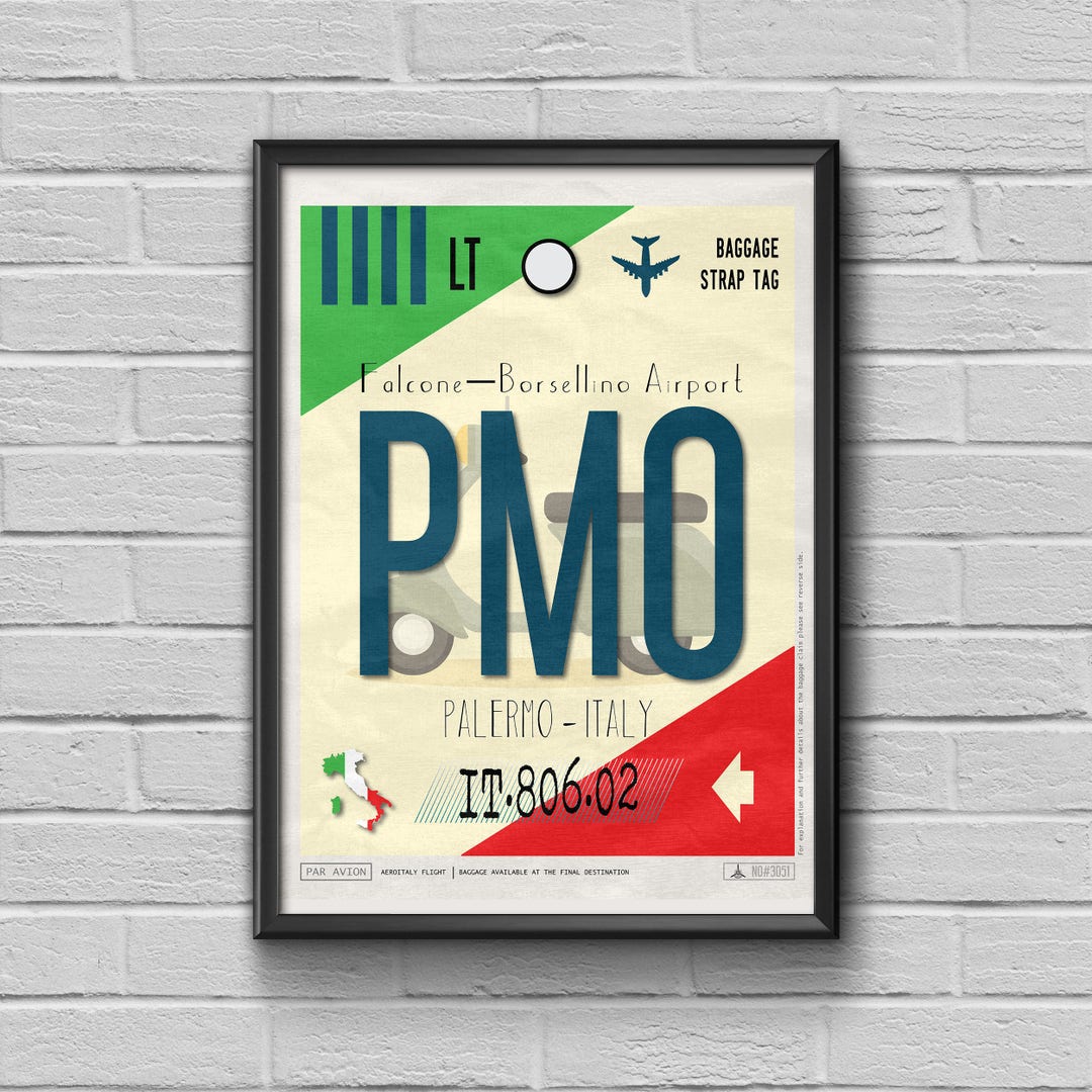 Palermo Airport Tag Italy Travel Poster Palermo Luggage Tag Italian palermo-airport-tag-italy-travel-poster-palermo-luggage-tag-italian