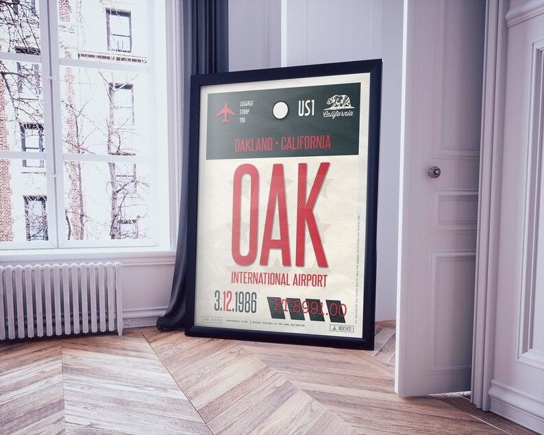 Oakland Airport Tag California Luggage Tag USA Travel Etsy