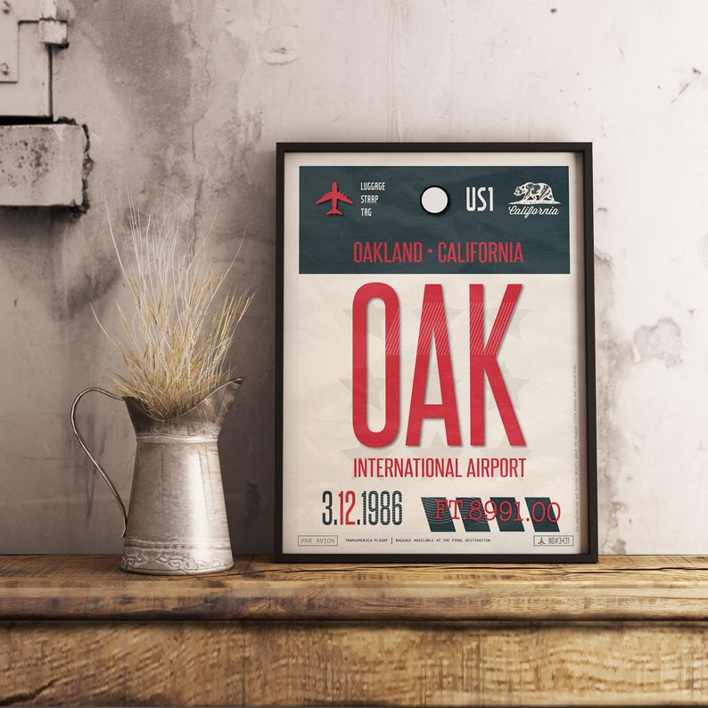 Oakland Airport Tag California Luggage Tag USA Travel Etsy