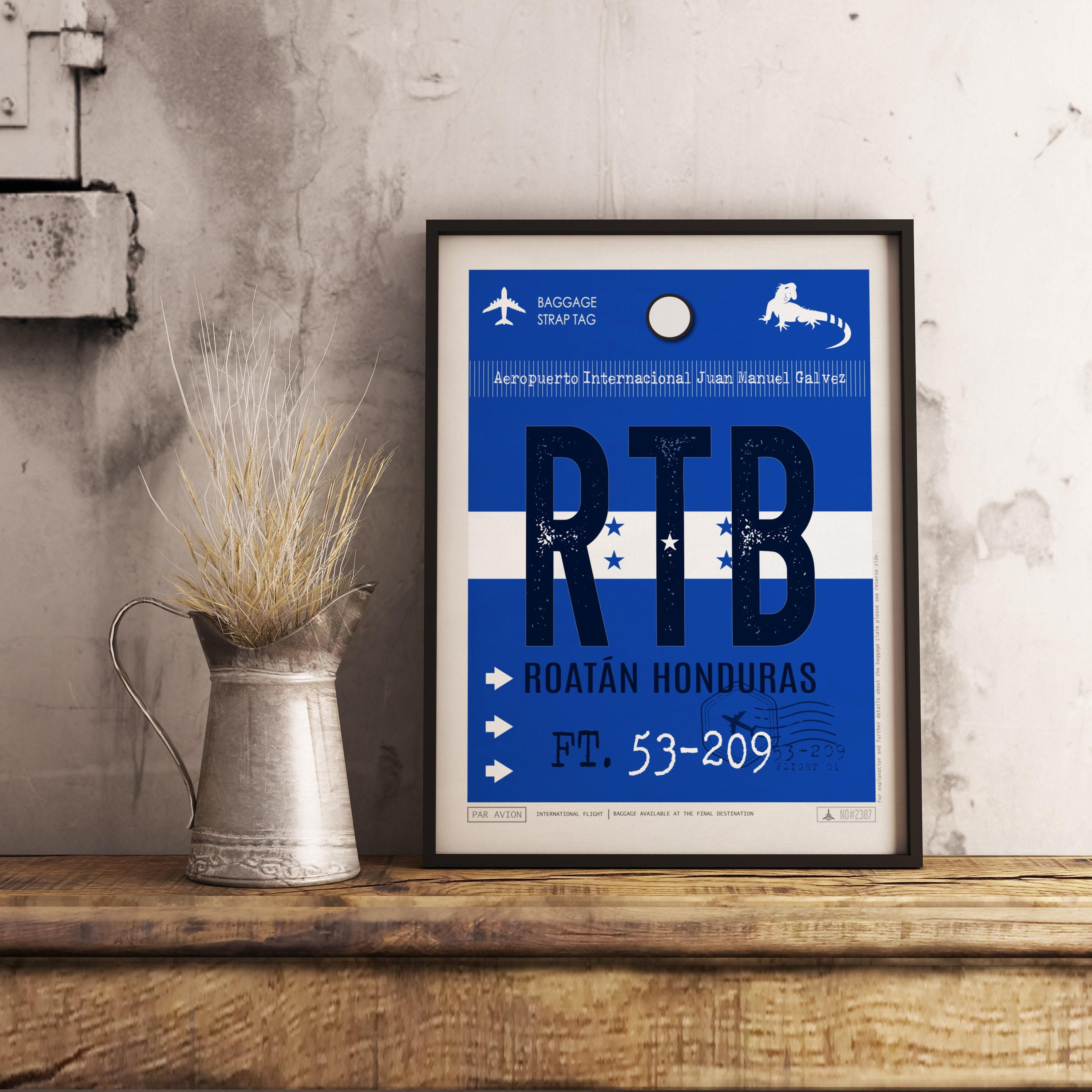 Roatan Airport Tag Honduras RTB, Travel Poster Souvenir, Personalized  Luggage Tag (gift-ready, Wall Decor) - Etsy, image size:3000x3000