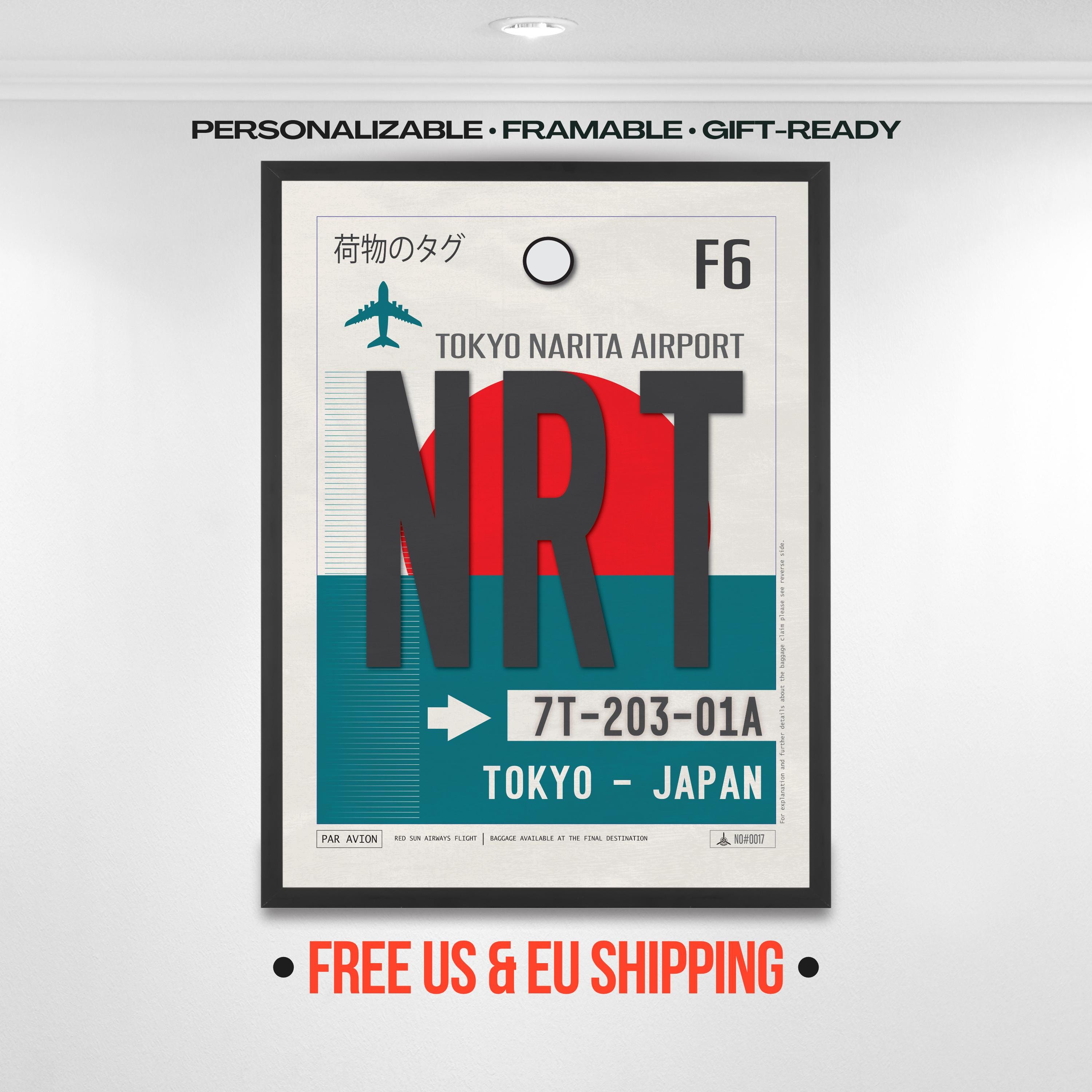 Tokyo Narita Airport Tag NRT: Japan Souvenir - Customizable