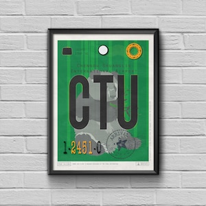 Chengdu Airport Tag, China Travel Poster, CTU Airport Code, Framed Print, Bamboo Poster, CTU Luggage Tag, Panda Souvenir, China Souvenir