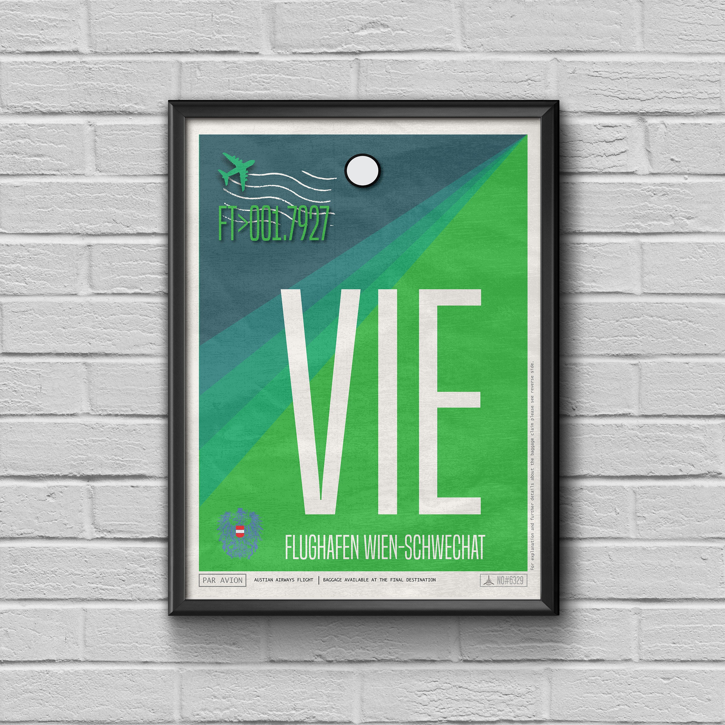 VIE Tag, Framed - Print, Etsy Vienna Souvenir, Vienna Travel Airport Airport Code, Luggage Vienna Austria Poster, Souvenir Austria Austria Code,